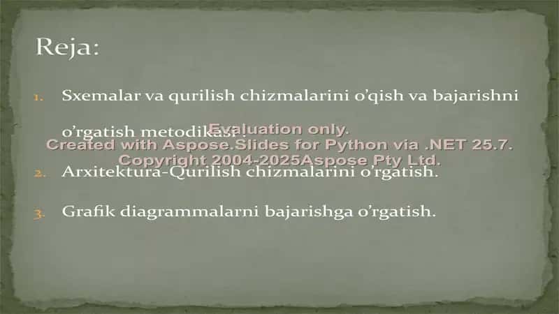 Sxemalar va qurilish chizmalarini o’qish va bajarishni o’rgatish metodikasi 2
