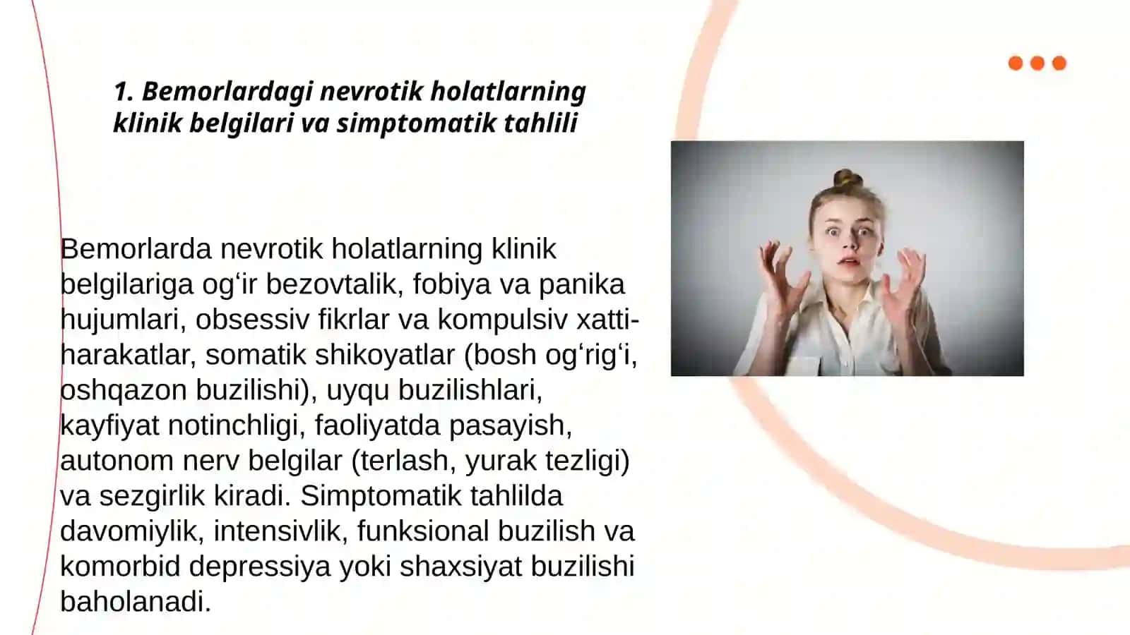 Bemorlardagi nevrotik holatlari tahlili 2