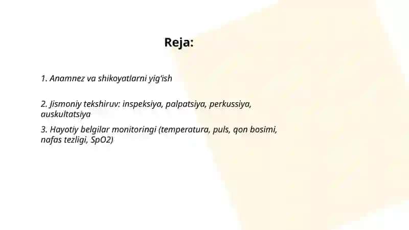 Xirurgik bemorlarni tekshirish asosiy qoidalari 2