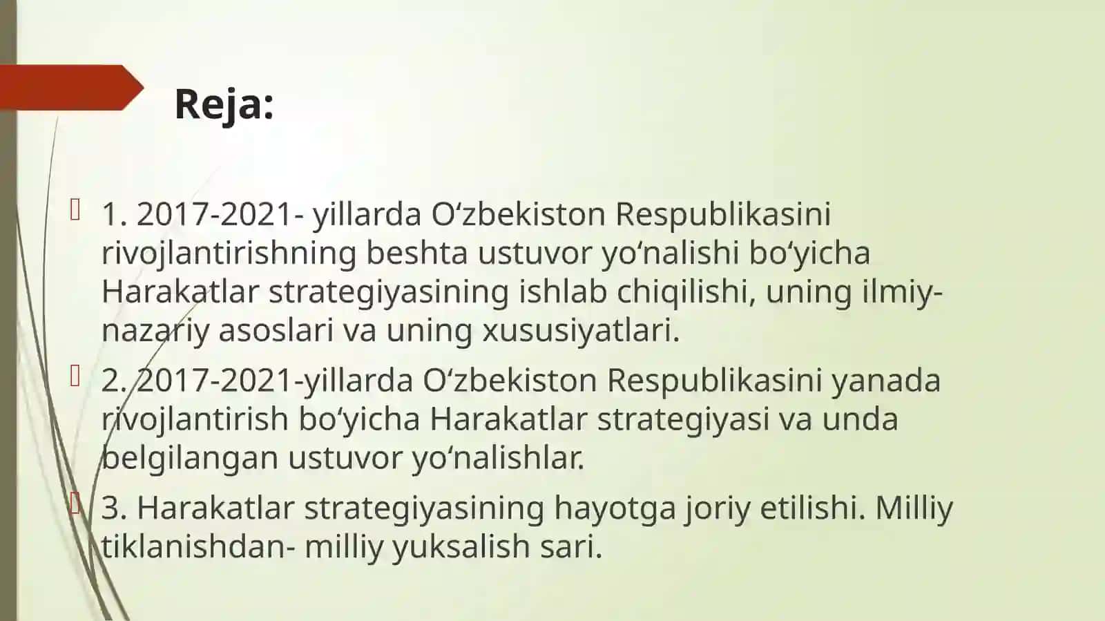 O‘zbekiston Respublikasi Prezidenti Shavkat Mirziyoyev rahbarligida yangilanayotgan O‘zbekiston: milliy tiklanishdan – milliy yuksalish sari 2