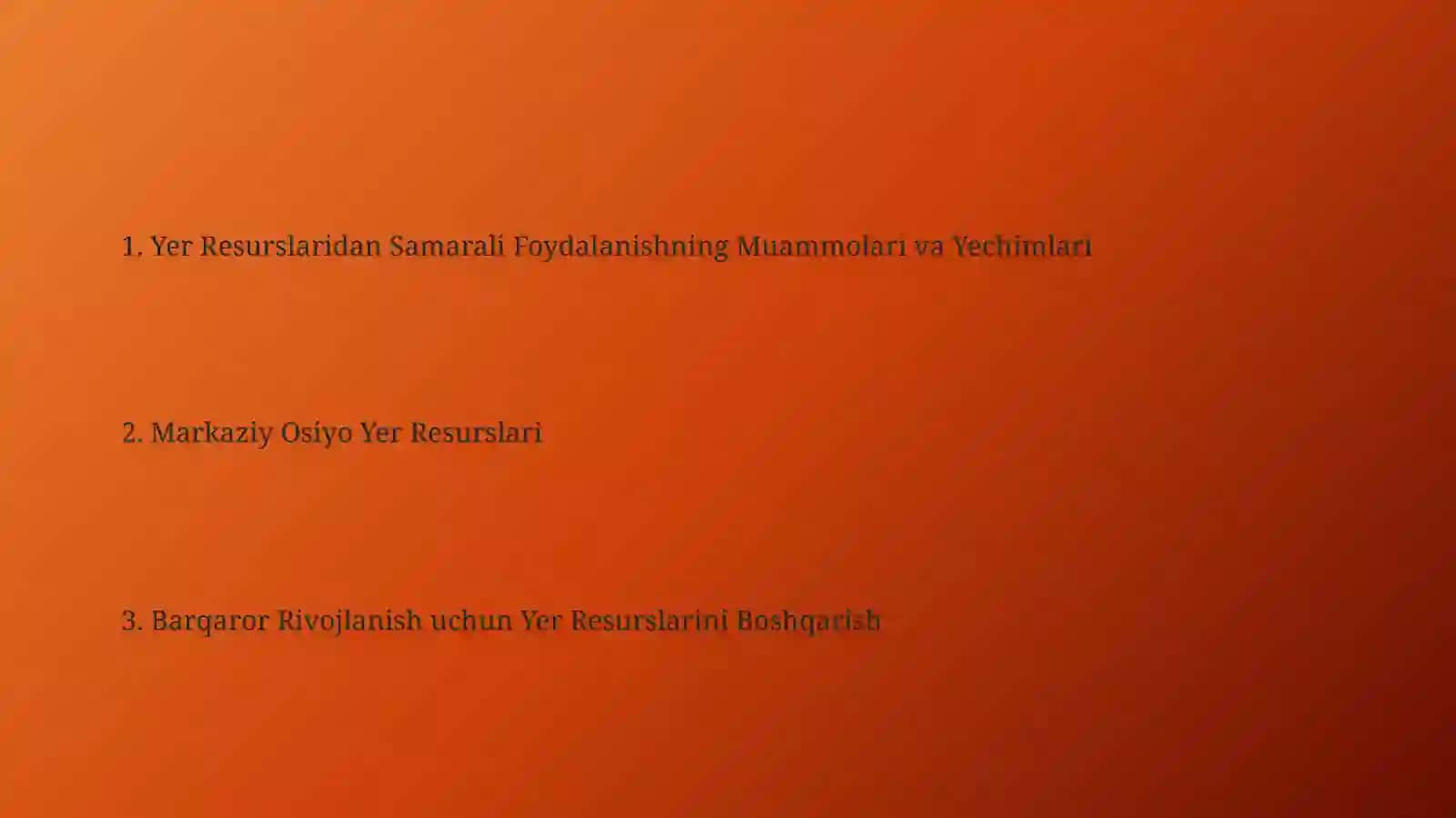 Yer Resurslaridan Samarali Foydalanishning Muammolari va Yechimlari 2