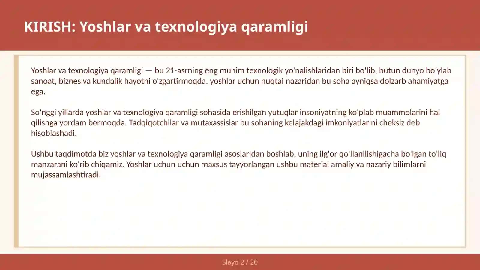 Yoshlar va texnologiya qaramligi 2