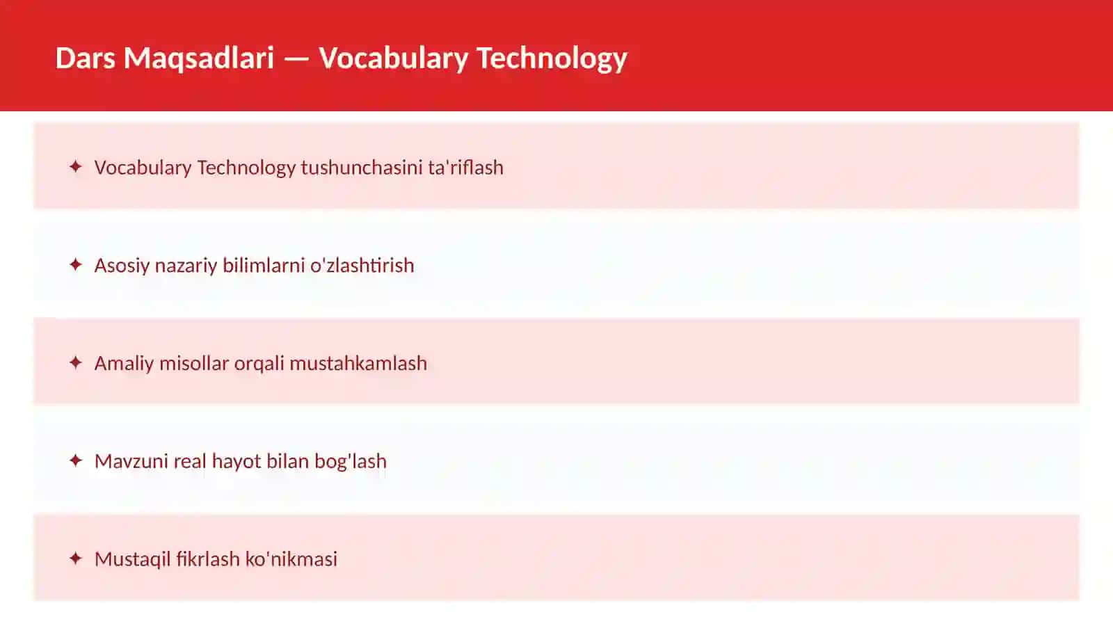 O'qituvchilar va talabalar uchun dars ishlanma 2