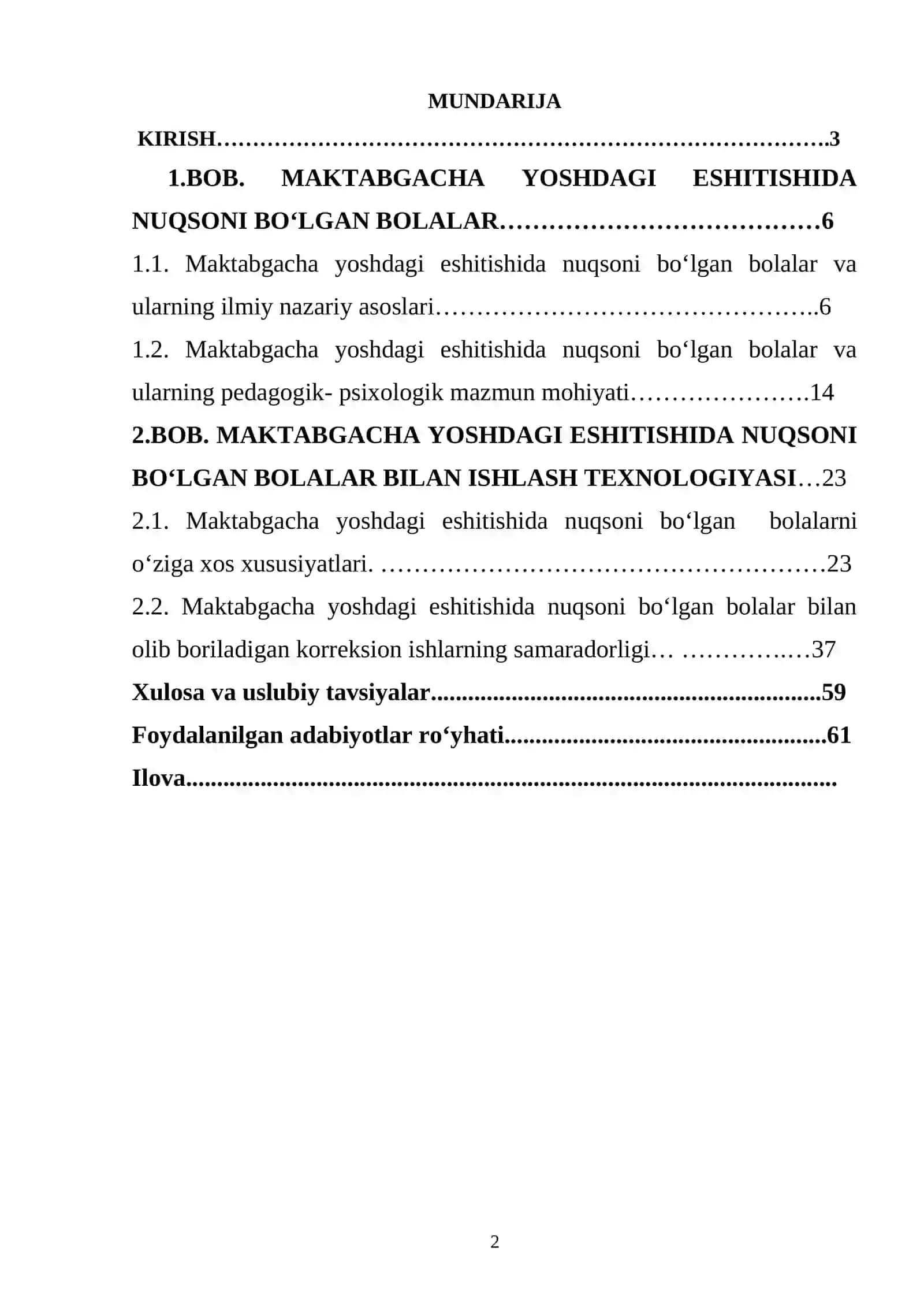 “MAKTABGACHA YOSHDAGI ESHITISHIDA NUQSONI BOʻLGAN BOLALAR BILAN AMALGA OSHIRILADIGAN LOGOPEDIK KORREKSION ISHLAR TIZIMI” 2
