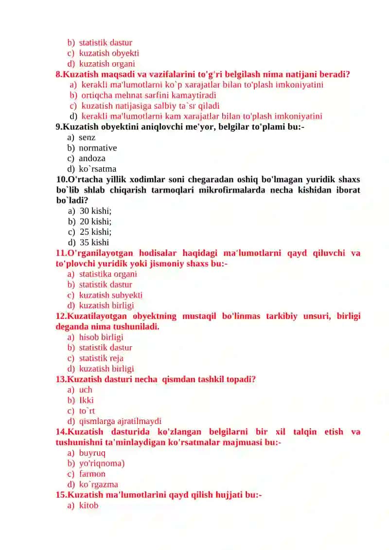 STATISTIK KUZATISH USLUBIYATI 2