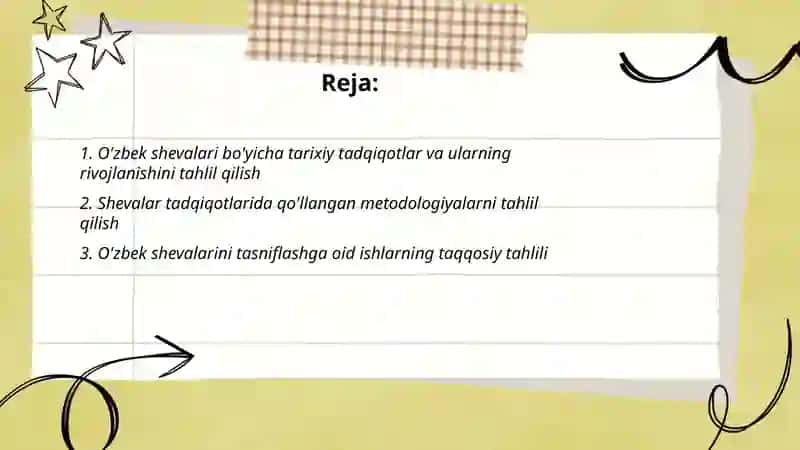 O'zbek shevalari bo'yicha amalga oshirilgan ishlar tahlili 2