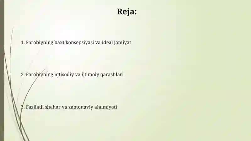Abu Nasr Farobiy- iqtisodiy-ijtimoiy tartib baxt kansepsiyasi 2