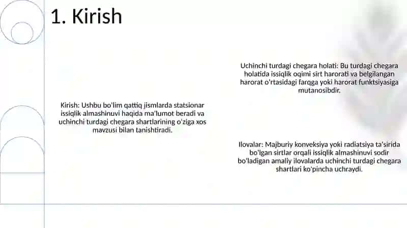 Uchinchi Turdagi Chegara Shartlarining Issiqlik O‘Tkazuvchanligi 2