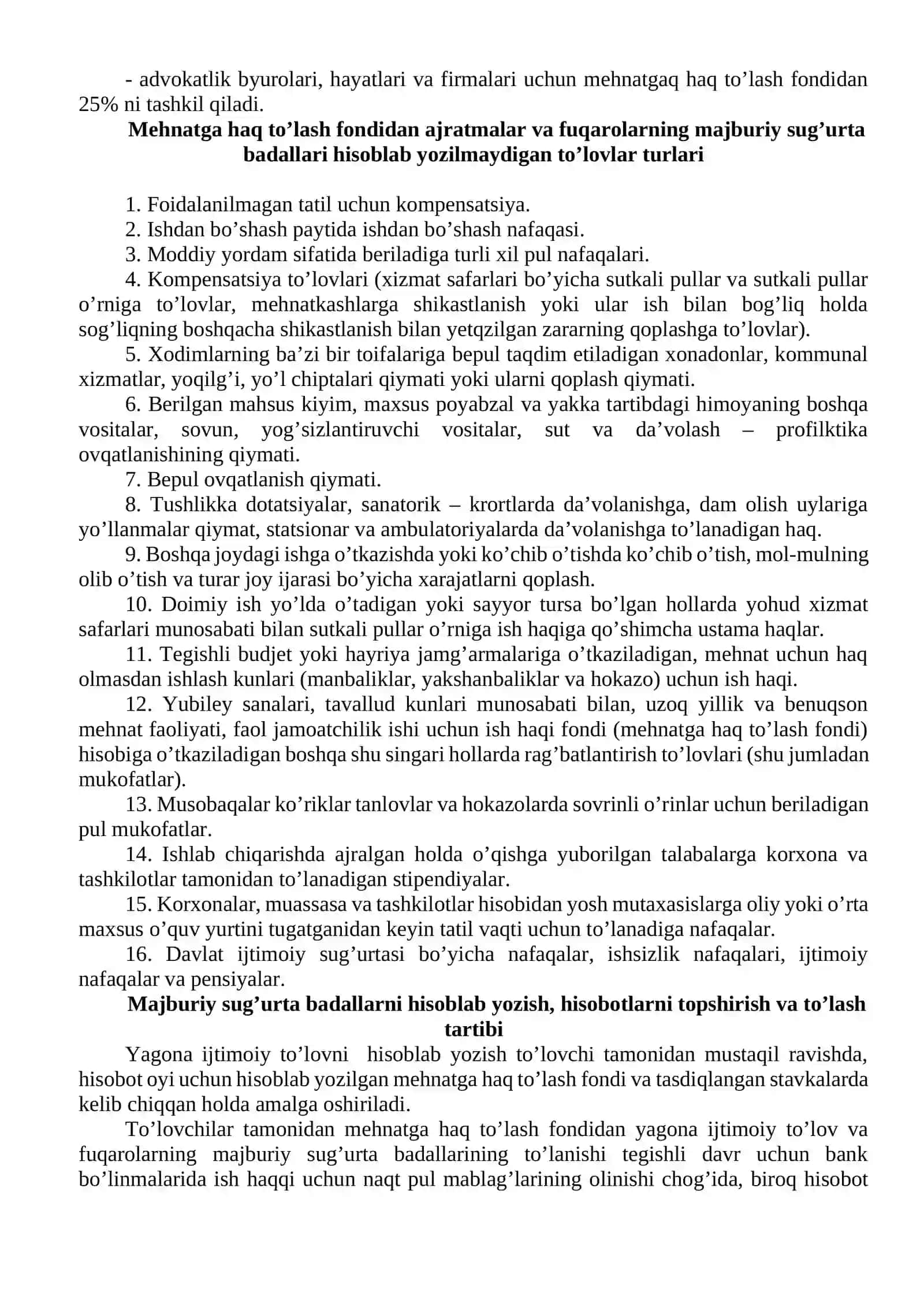 Budjetdan tashqari maqsadli jamg’armalarga ajratmalar 2