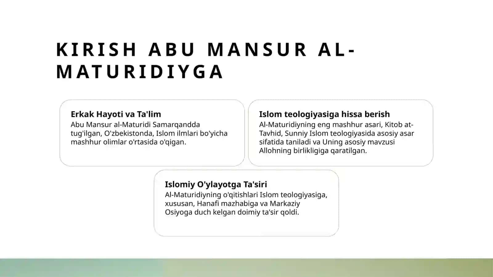 Abu mansur al-moturidiyning kitob at-tavhid asari va uning ahamiyati 2