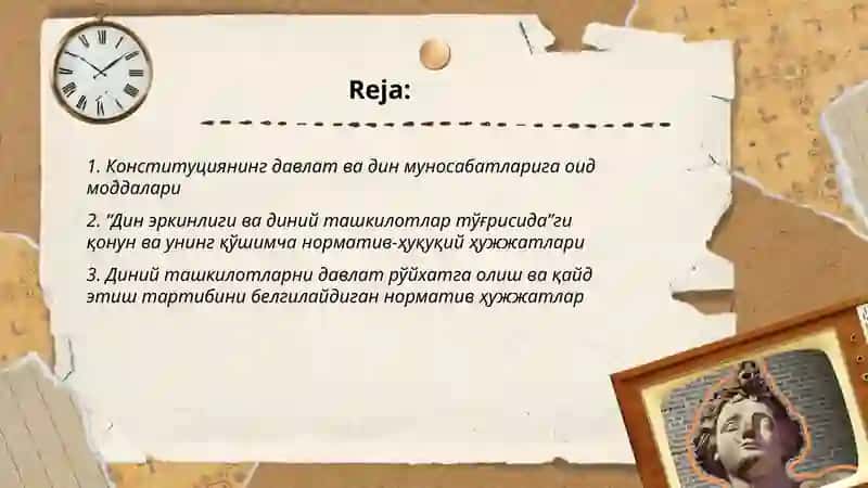 Узбекистонда давлат ва дин муносабатларига доир конун хужжатлари 2