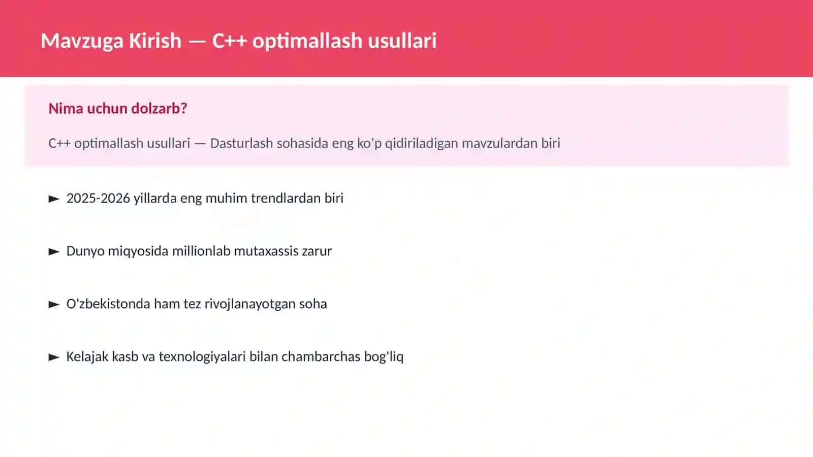 C++ VA TIZIM DASTURLASH 2