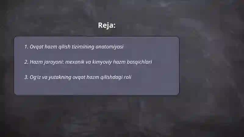 Ovqat hazm qilish va nafas olish sestemasi 2