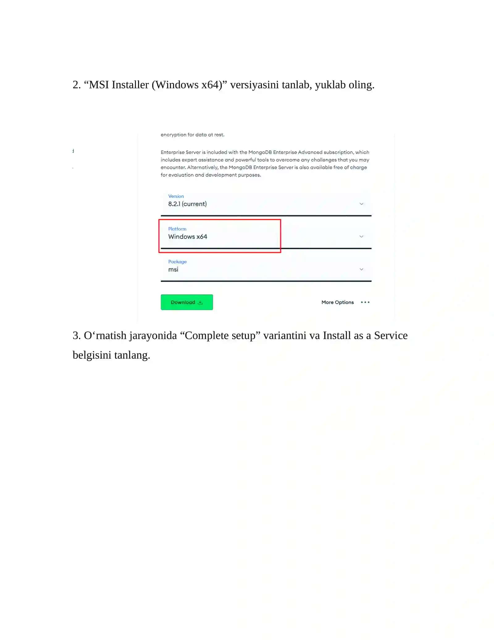 MongoDB ga kirish va muhitni so‘zlash (mongosh, Compass) 2