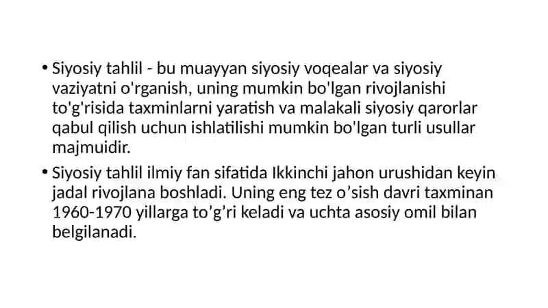 Siyosiy tahlil va siyosatshunoslik tadqiqotlari 2