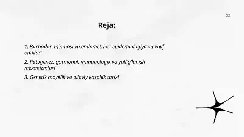 Bachadon miomasi va endometrioz kasalligi 2