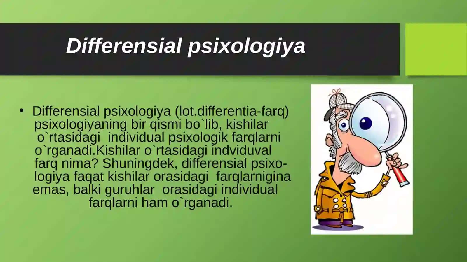 Inson faoliyatining differensial psixologik sifatlari. Tafakkur va informatika. Tafakkur tahliliga kognitiv yondashuv 2