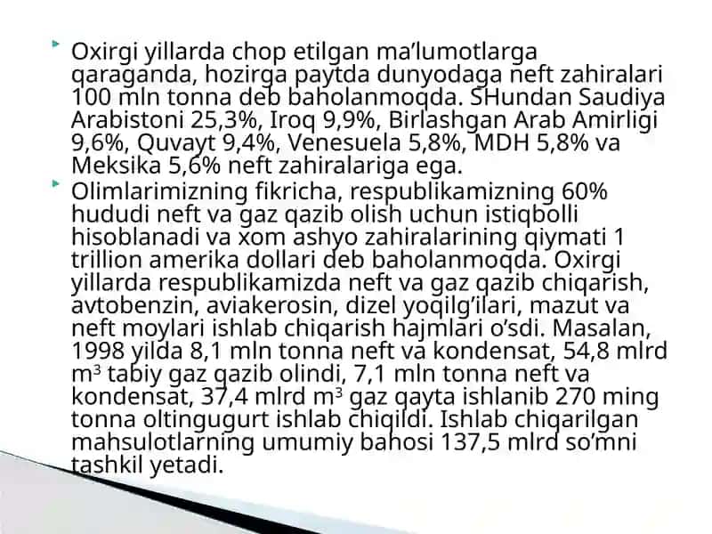 Neft-gaz sanoatikorxonalari dagi chiqindilar va ulardan samarali foydalanish muammolari 2