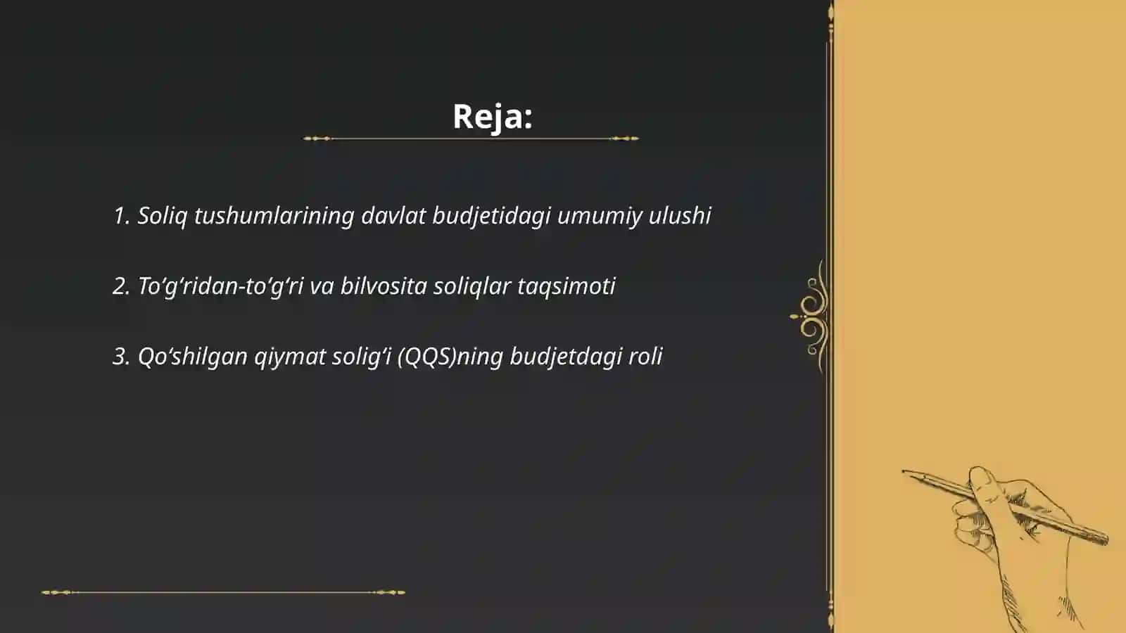 Soliq tushumlarining davlat budjetidagi umumiy ulushi 2