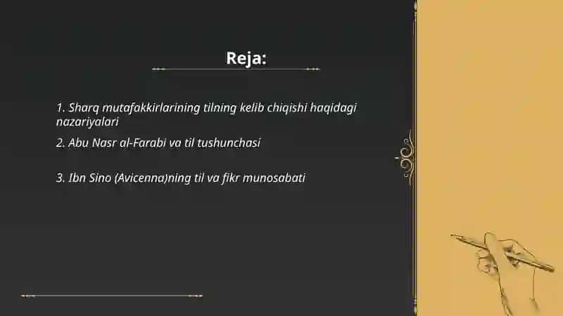 Sharq mutafakkirlarining til shakllanishiga oid qarashlari 2