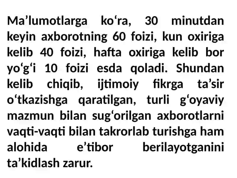 Axborotni jamiyatda tutgan o`rni va ahamiyati 2
