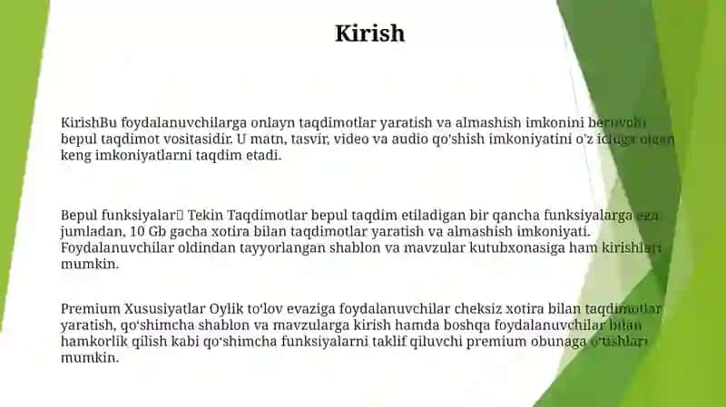 Tekin Taqdimotlar 2