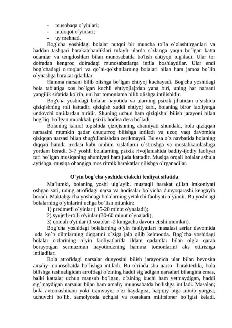 Maktabgacha yosh davrida psixik rivojlanish xususiyatlari 2