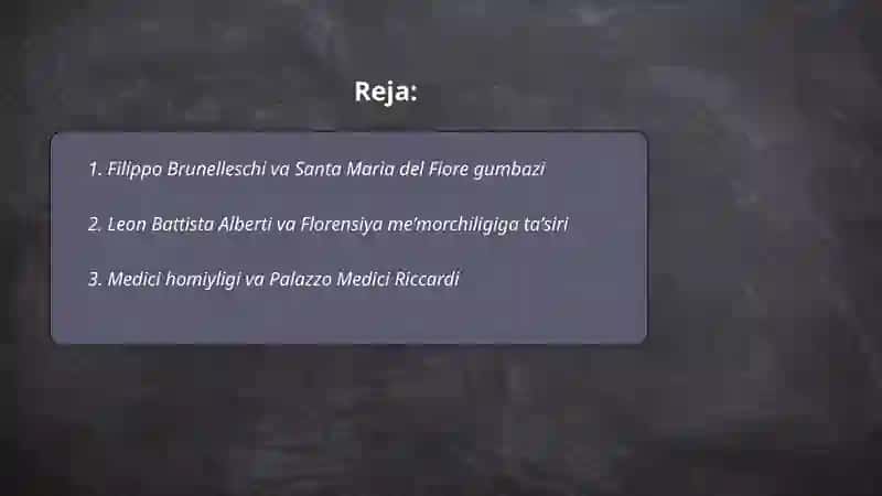 Uygʻonish davri sanʼatida Florensiya meʼmorchiligi 2