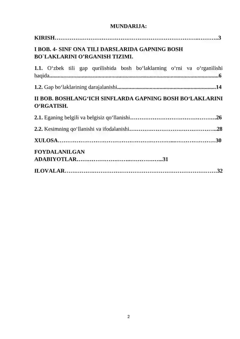 4- sinf ona tili darslarida gapning bosh bo`laklarini o’rganish tizimi 2