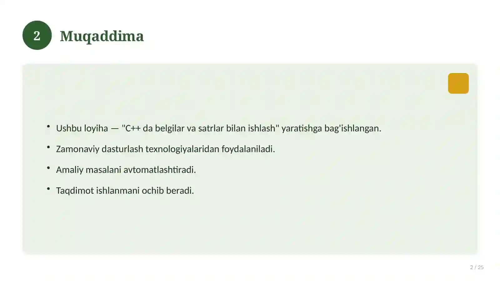 C++ da belgilar va satrlar bilan ishlash 2