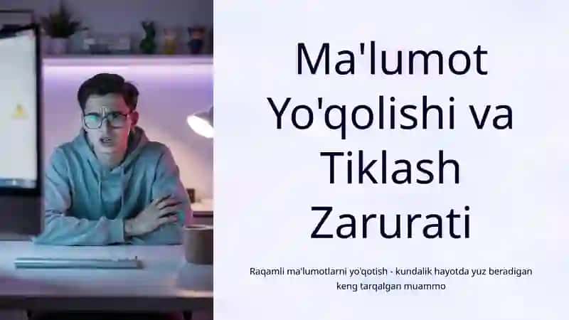 Ma'lumot va Fayllarni Tiklash Printsiplari 2