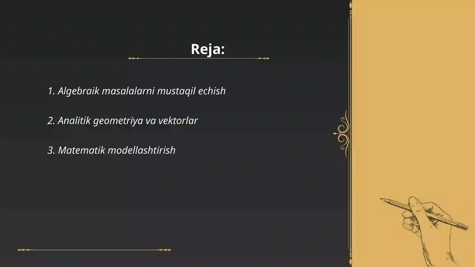 Algebraik masalalarni mustaqil echish 2