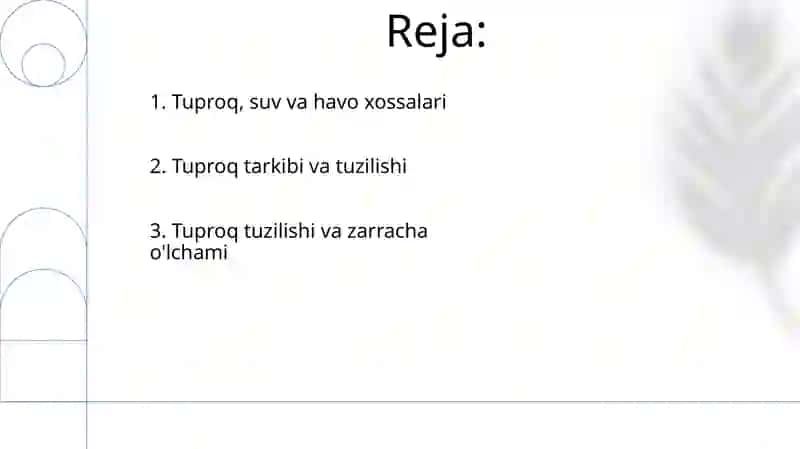 Tuproq va uning tabiiy xususiyatlari 2