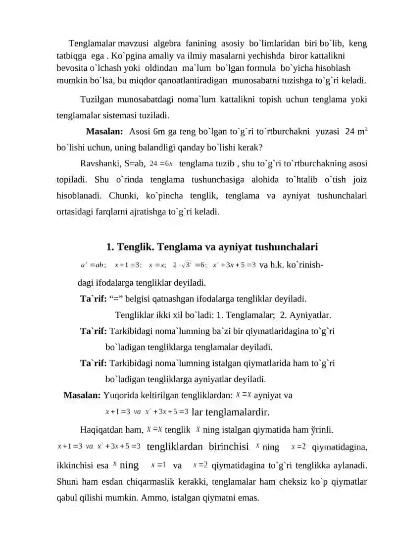 Bikvadrat tеnglamalar 2