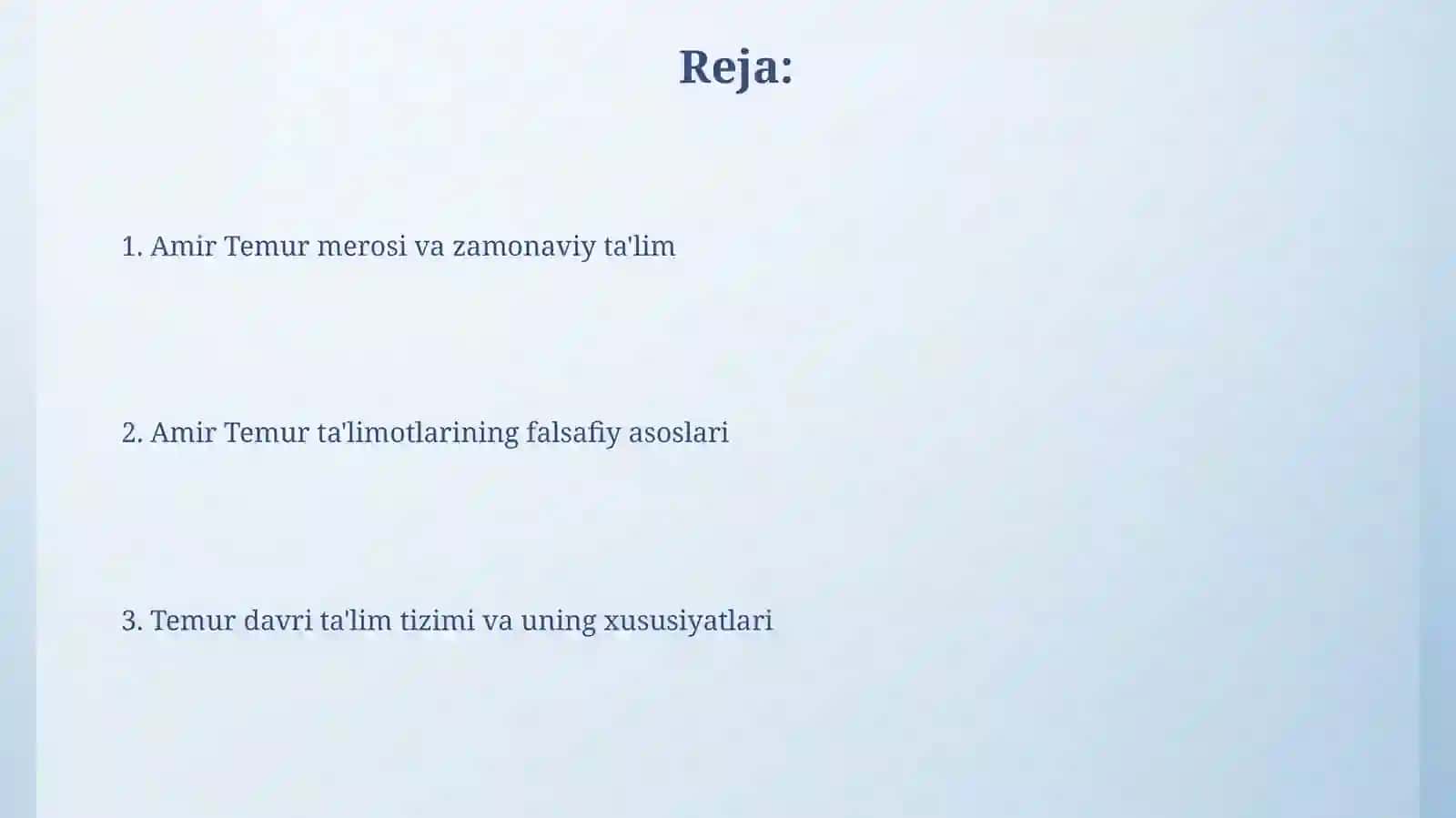 Amir Temur ôğitlarining tarbiyaviyahamiyati 2