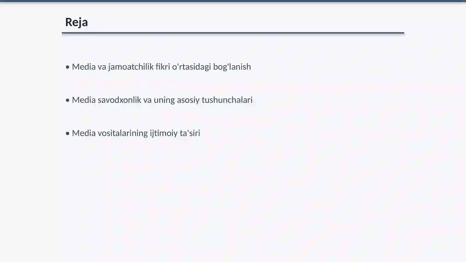 Media orqalik jamoatchilik fikrini shakllantirish mavzusida Media savodxonlik fanidan 2