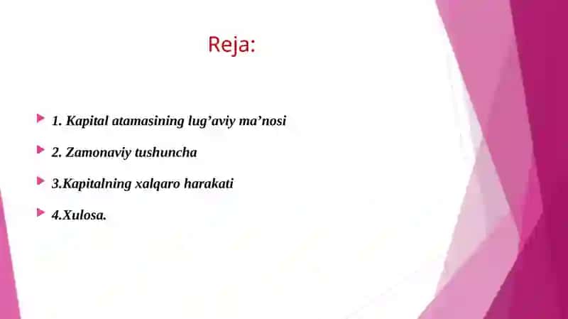 Kapitalning xalqaro harakati vashakllari 2