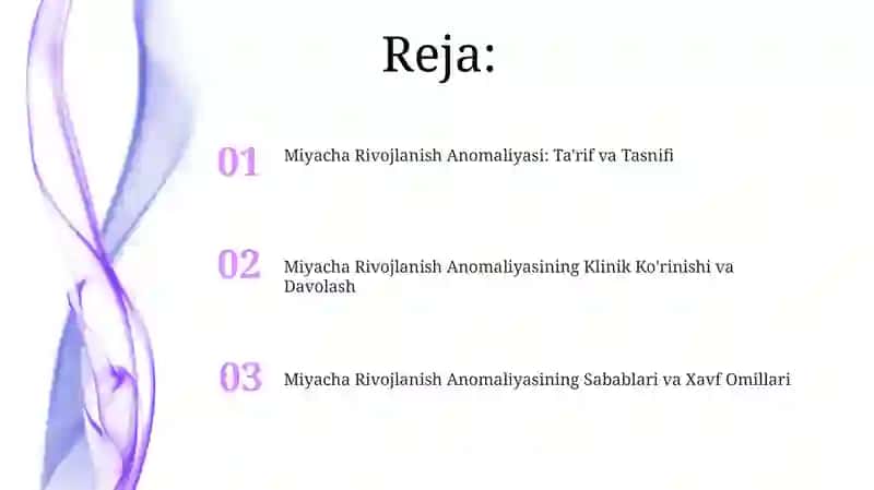 Miyacha Rivojlanish Anomaliyasi: Ta'rif va Tasnifi 2