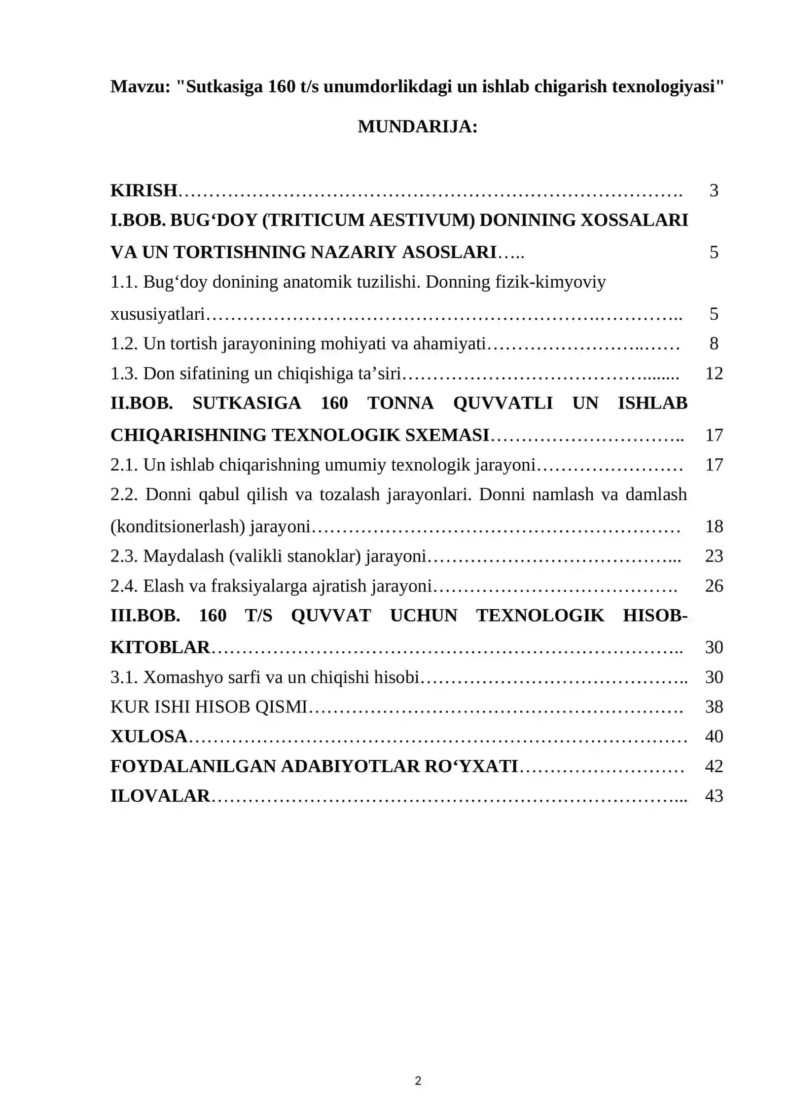 Sutkasiga 160 t.s unumdorlikdagi un ishlab chigarish texnologiyasi 2