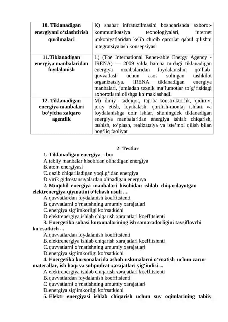 “ЯШИЛ ЭНЕРГЕТИКА” БАРҚАРОР ИҚТИСОДИЙ РИВОЖЛАНИШ ОМИЛИ СИФАТИДА 2