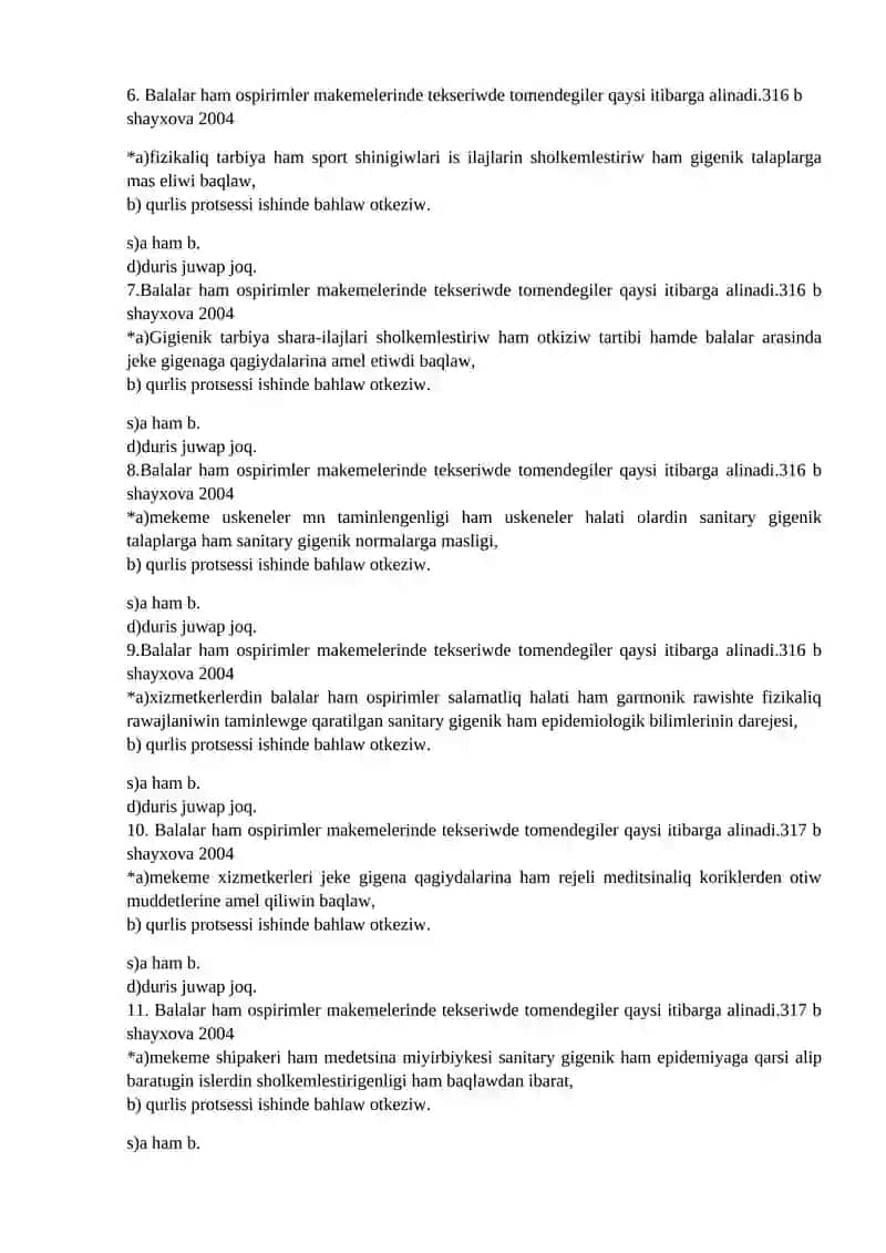 №24 Balalar ham ospirimler makemelerinde kundelikli sanitary bahlaw alip bariw usillari 2