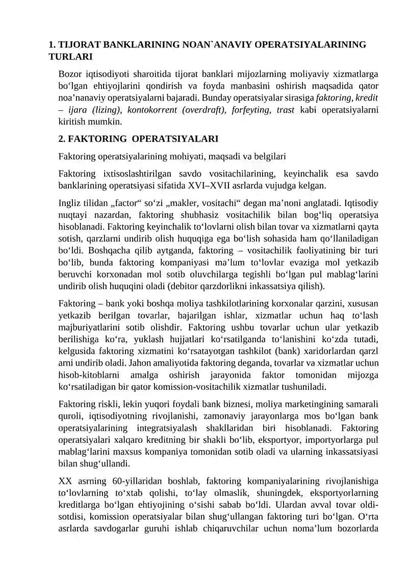 TIJORAT  BANKLARINING  NOAN`ANAVIY  OPERASIYALARI 2