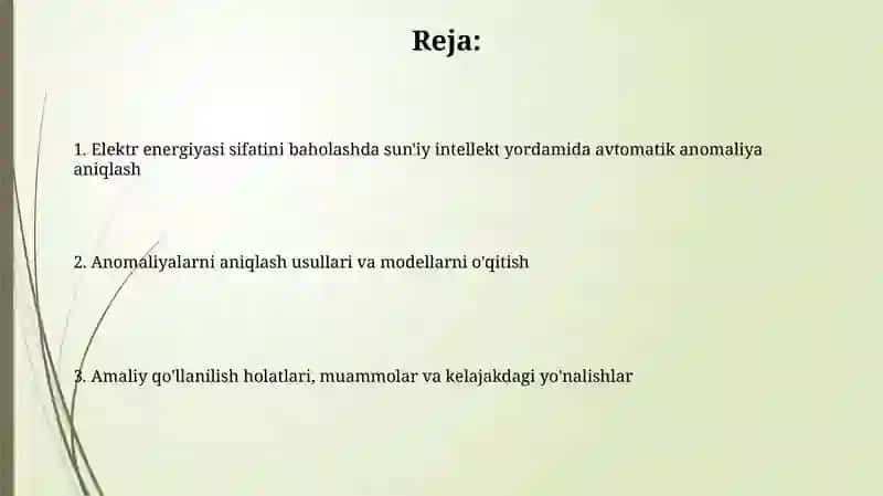 Elektr energiyasi sifatini baholashda sun'iy intellekt yordamida avtomatik anomaliya aniqlash 2