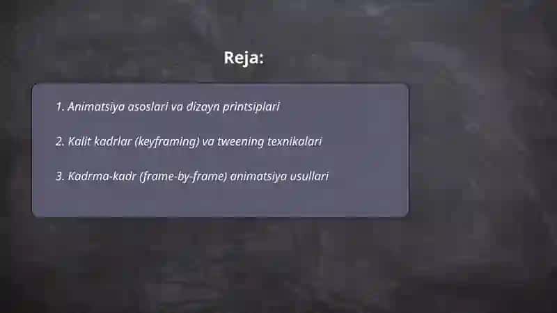 Multimedia vositalarida animatsion effektlar yaratish 2