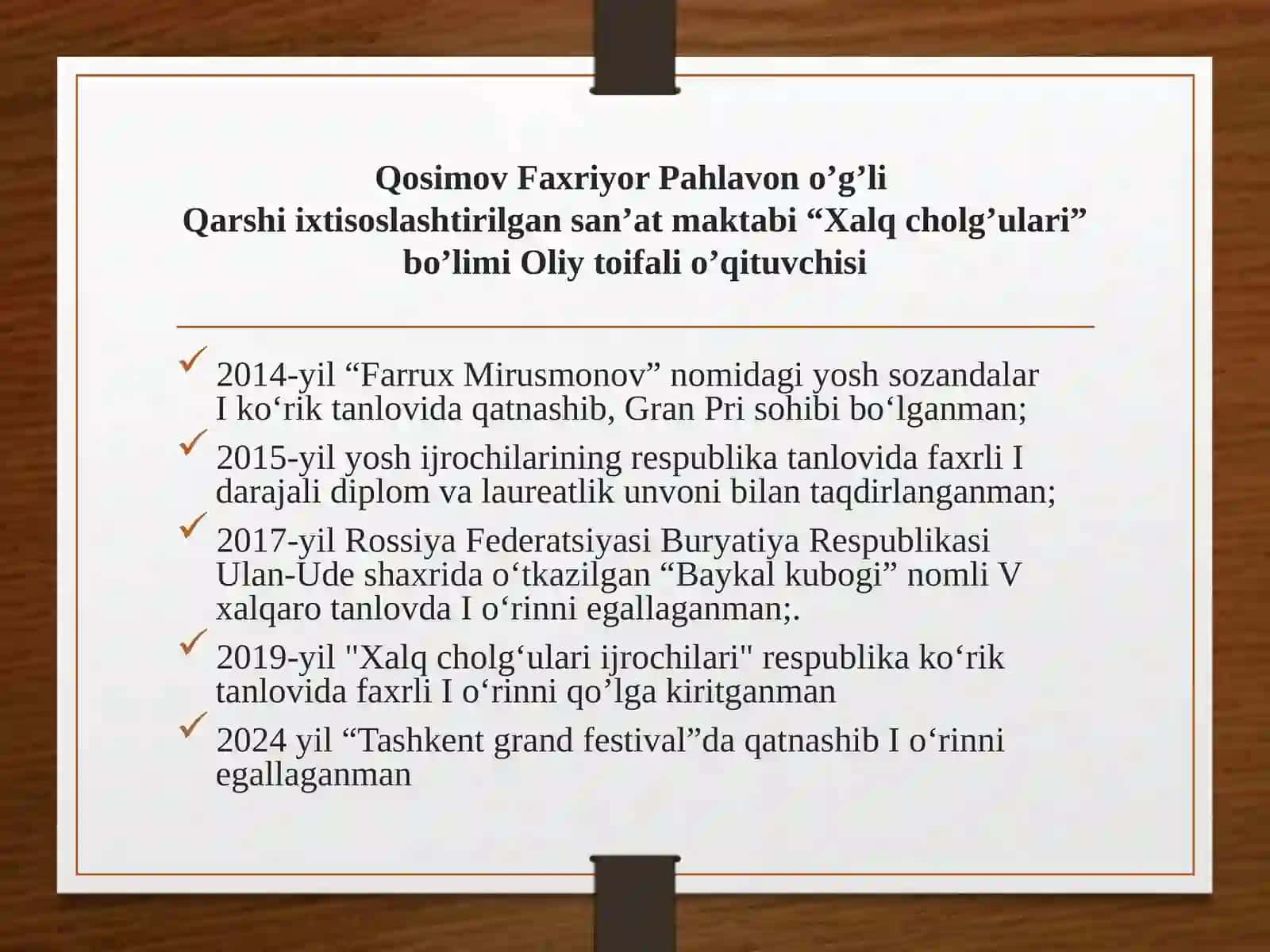 N.Baklanovaning "Romans" asarini g‘ijjak cholg‘usida o‘rgatish metodikasi 2