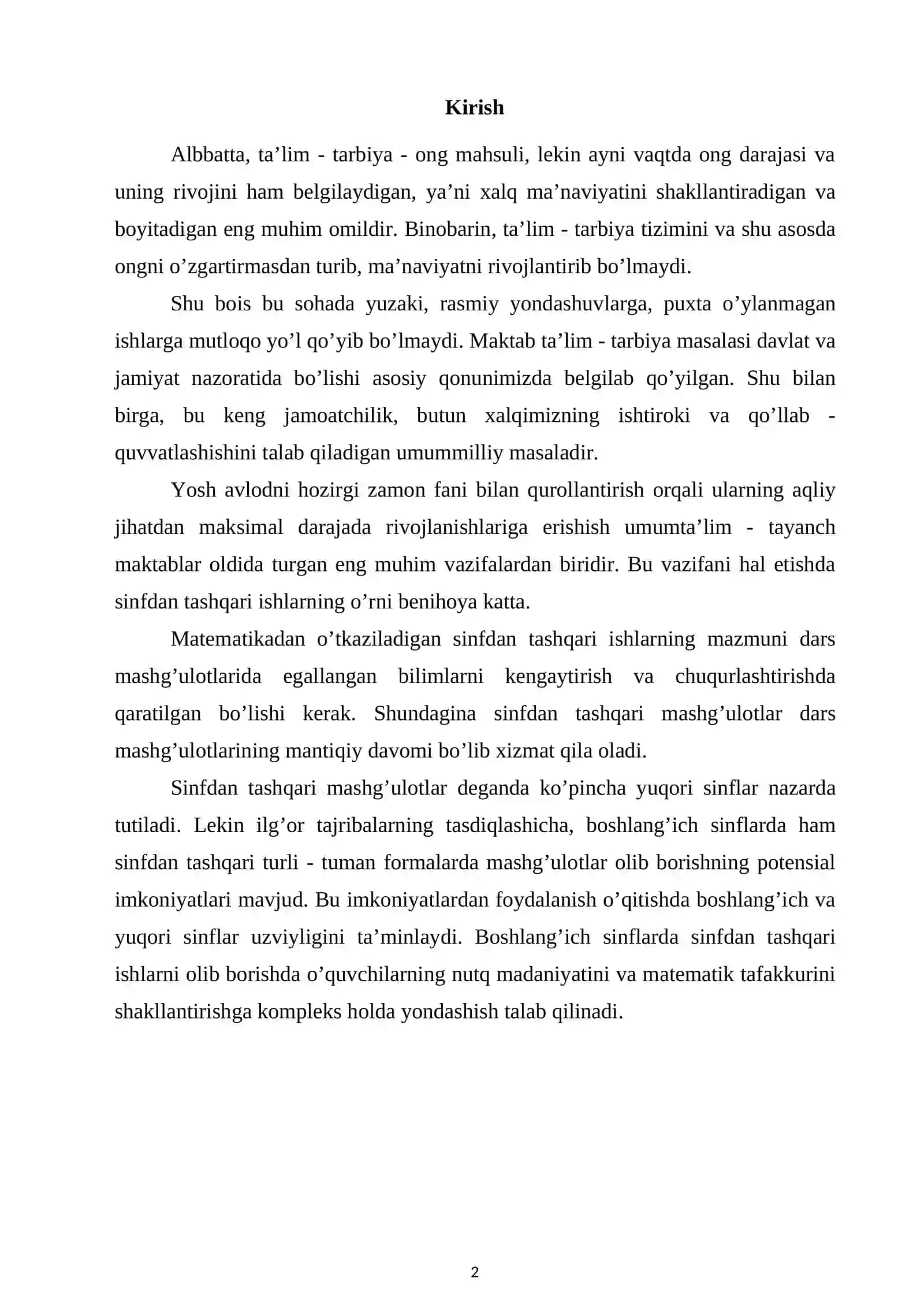 Boshlang’ich sinfda “qiziqarli matematika”to’garagi mashg’ulotlarini tashkil etish metodlari 2