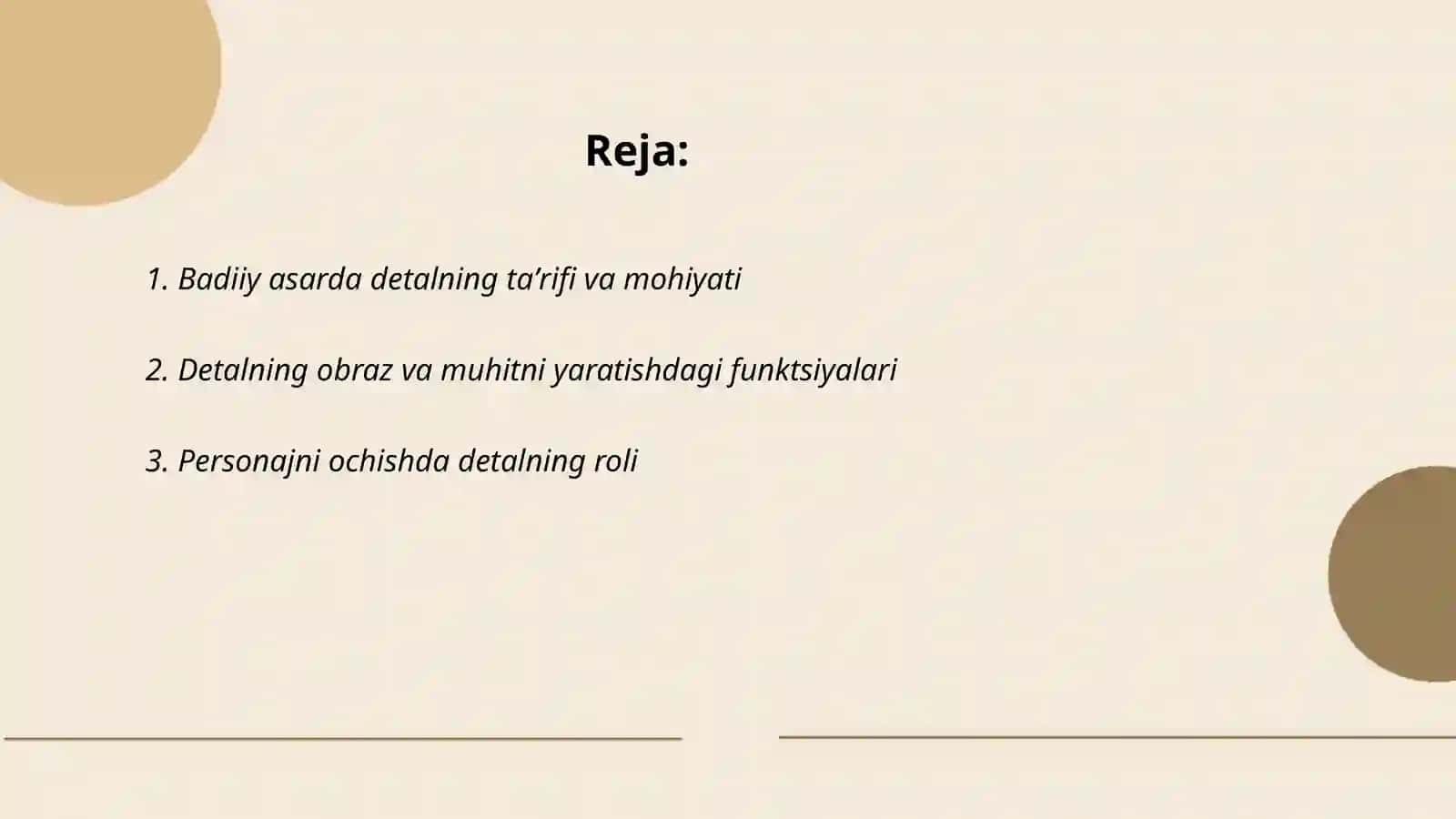Badiiy asarda detal mavzusida 2