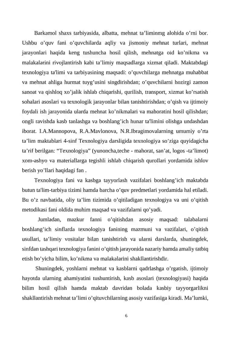 Texnologiya ta’limini o‘qitish shakllari 2