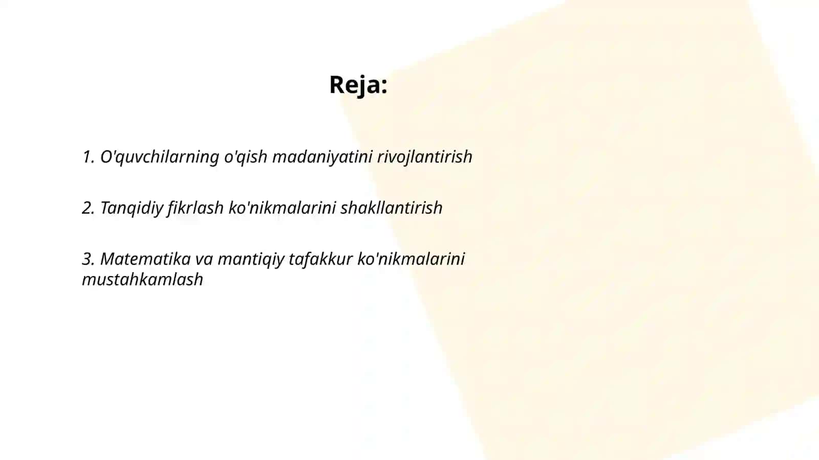 O'quvchilarning bilim, ko'nikma va malakalarini oshirish 2