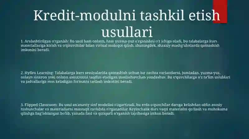 Kredit-Modul Tizimida Talabalar Mustaqil Ta’Limini Tashkil Qilish Usullari 2